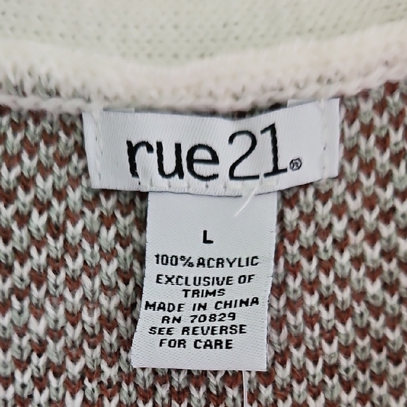 Rue21 Cream and Brown Knit Sweater Vest - Picture 2 of 3